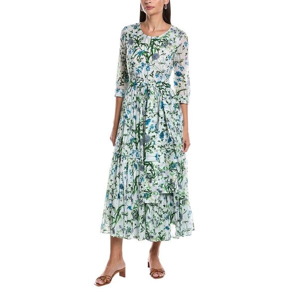 Samantha Sung Womens  Melanie Midi Dress, Green - Picture 3 of 4